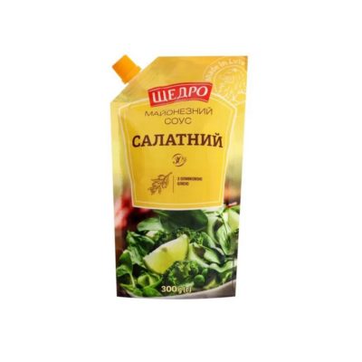 Майонезний соус Щедро Салатний 30% д/п 300г
