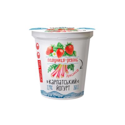 Йогурт Галичина Полуниця Ревінь 2,2% ст 260г